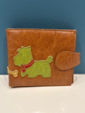 Lavishy Scottie Dog Wallet Brown Bifold Coin Purse